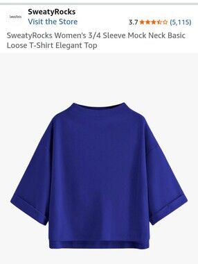 Women's Navy Boxy Top